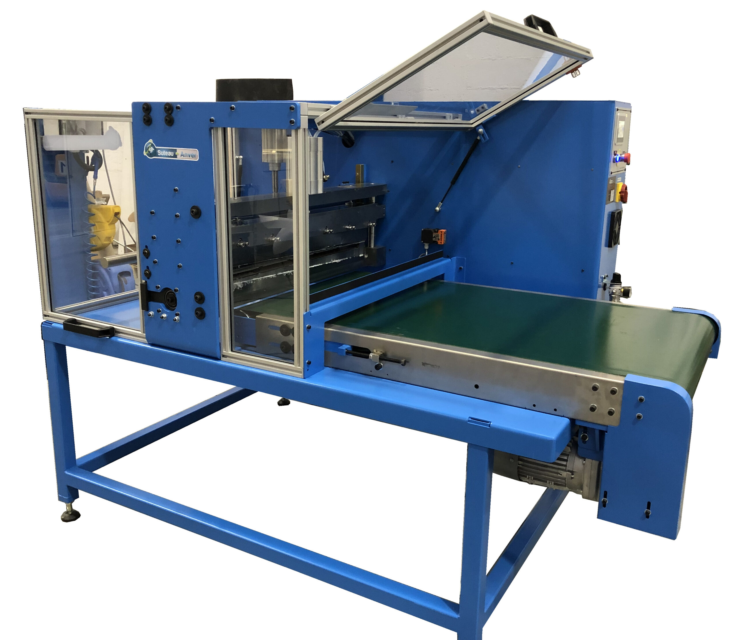 Massicot automatique avec système d'avance pour découpe matières souples